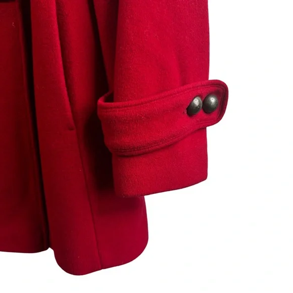 WINDSMOOR RED WOOL CASHMERE BLEND DOUBLE BREASTED COAT WOMENS SIZE 12 - Picture 8 of 13